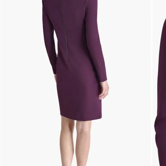 DKNY Elegant Purple Long Sleeve Dress - Picture 4 of 11